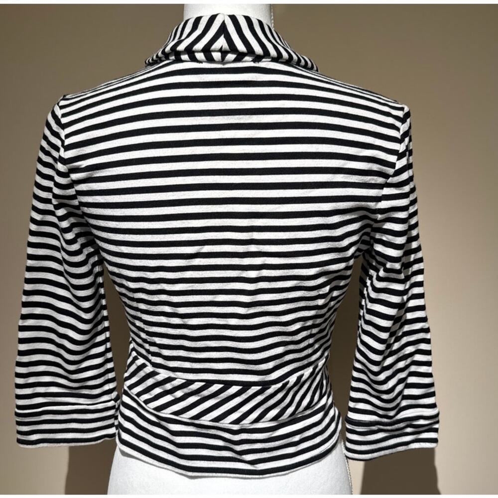 White House Black Market Black‎ and White Stripped Jacket Size XS - Picture 2 of 4